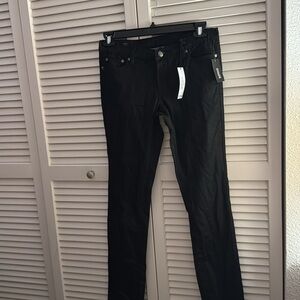 Buffalo Mid Rise Felow Stretch Skinny Black Rinse NWT Pants Luxury/Designer